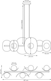 Emibig modern függeszték elementi fehér emi1492/6