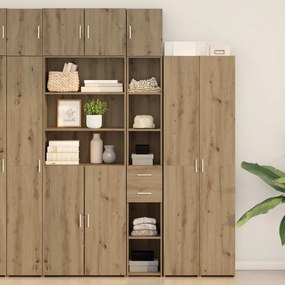 Karcsú Tárolószekrény Kézműves Tölgyfa 30x42.5x225 cm Műgyanta Fa