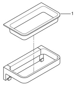 GROHE 41107DC0 - START CUBE zuhanypolc, 200 mm, rozsdamentes acél