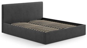 Antracitszürke kárpitozott ágytámla 210,5x100 cm Remo – Micadoni