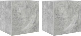 vidaXL 2 db betonszürke fali TV-szekrény LED-del 40,5x35x40 cm