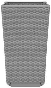 2 db világosszürke polipropilén kerti virágláda 32,5x32,5x57 cm
