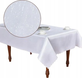 Abrosz Asztalra 160x300 Dekoratív Jacquard Fehér 02