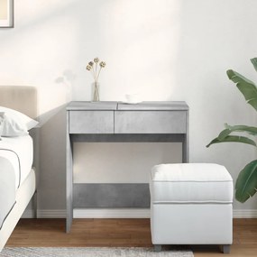 betonszürke fésülködőasztal tükörrel 73 x 46,5 x 120 cm