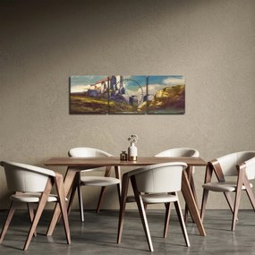 Kép - Középkori vár (órával) (90x30 cm)