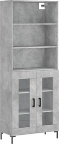 vidaXL betonszürke szerelt fa magasszekrény 69,5 x 34 x 180 cm