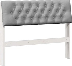 vidaXL Kárpitozott fejtámla Világosszürke 100 cm Tömör fenyőfa