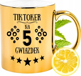 Arany csillogó bögre TikToker Ajándék Nyomtatott Fotóval
