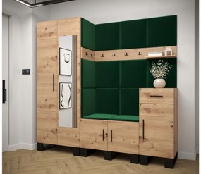Előszobabútor Amanda 13 (artisan tölgy + zöld). 1085971