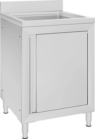 vidaXL rozsdamentes acél kereskedelmi konyhai mosogató 60 x 60 x 96 cm