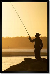 Poszterek keretben 40x60 Halász a tengeri sziklákon
