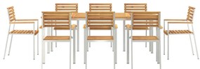 9 darabos Kerti Étkezősor Tömör Akácfából