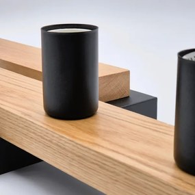 Felületre szerelhető csillár MATTE 4xE27/15W/230V fekete/tölgy