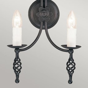 Elstead Lighting BELFRY BY2-BLACK Fali lámpa 2x60W/E14