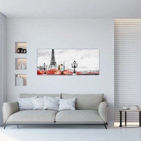 Kép - szerelmesek Párizsban (120x50 cm)