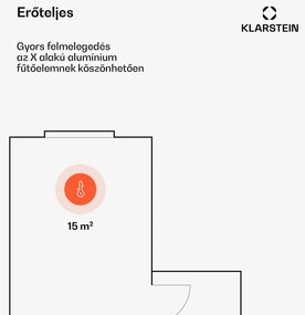 Klarstein Bansin Smart 1500, konvektor, 1500 W, vezérlés applikáción keresztül