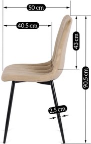 IBIS szék, bézs, velúr