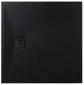 Erga Hyper, SMC zuhanytálca 100x90x2,6 cm + szifon, fekete matt, ERG-V06-SMC-9010S-BK