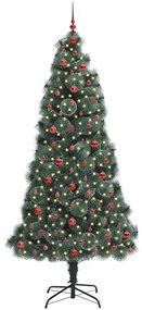 Műfenyő, előre díszített karácsonyfagömb készlettel Zöld 240 cm