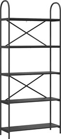 vidaXL Könyvespolc Fekete tölgy 80 x 30 x 183 cm Faanyag