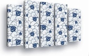 Vászonkép 150x100 moduláris polip tenger hullámok hajók vitorlás tengeri stílus