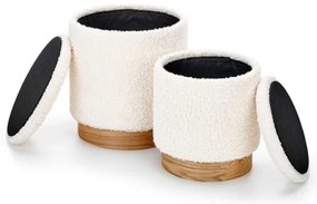 KÉSZLET 2x Taburet CANCUN átm. 31/38 cm fehér/barna