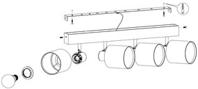 Eglo 99492 - Spotlámpa BATALLAS 4xE27/10W/230V