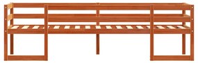 viaszbarna tömör fenyőfa gyerekágykeret 80 x 200 cm