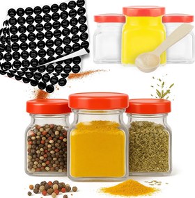 20X Fűszertartó tégely gyógynövény tea méz 120ML 252 címke matrica