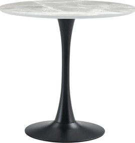 Étkezőasztal, szürke márvány/fekete, átmérő 90 cm, LORIAN TYP 1