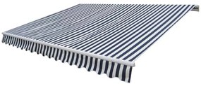feltekerhető motoros napellenző, kék-fehér, 400 cm