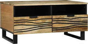 vidaXL Dohányzóasztal Barna és fekete 80 x 54 x 40 cm Tömör akácfa