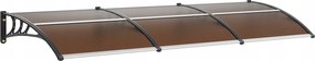 Ajtó fölé szerelhető előtető polikarbonát barna 96.5 x 297.5 cm