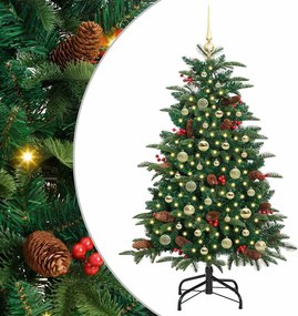 vidaXL Mű karácsonyfa 150 LED-del Zöld 150 cm PVC és Fém és Műanyag