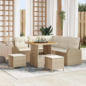 Kerti Kanapé Szett párnával 8 pcs Beige, Krém 100 x 100 x 71 cm