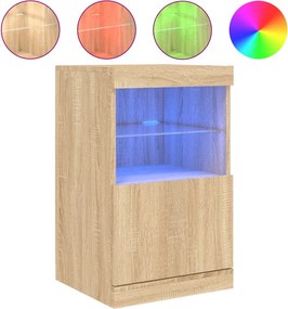 vidaXL sonoma tölgy színű tálalószekrény LED-ekkel 41 x 37 x 67 cm