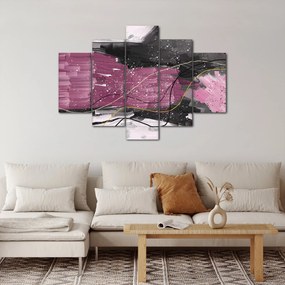 Kép - Rózsaszín-fekete absztrakció (150x105 cm)