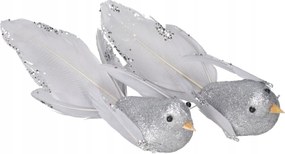 Madárkák Csillámos Klipsz 2 Db-os Dísz Nád Gömb