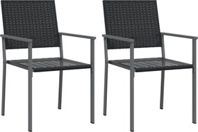 vidaXL 2 db fekete polyrattan kerti szék 54 x 62,5 x 89 cm