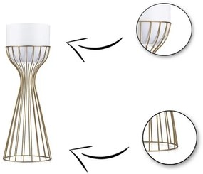 Fém virágcserép LOFT 46x20 cm arany/fehér