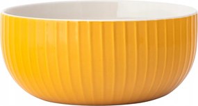 Salátatál kerámia bordázott modern sárga 850ml 1db