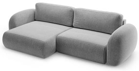 Világosszürke zsenília kinyitható-tárolóhelyes sarokkanapé Tonale – Cosmopolitan Design