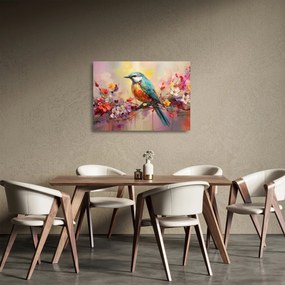Üveg kép - Egy madár festménye (70x50 cm)