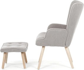 Relaxační křeslo, šedá, látka bouclé, AK-319 GREY2
