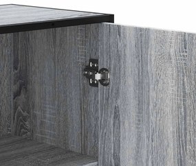 Highboard szürke sonoma 35,5x35x139 cm gépelt fa és fém