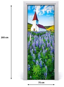 Poszter tapéta ajtóra Church virágok 75x205 cm