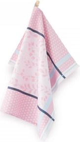 Konyhai törlőkendő egyiptomi pamut 50x70 mintás Flóra rózsaszín