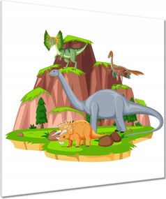 Vászonkép 80x80 Dinoszauruszok Diplodok Triceratops