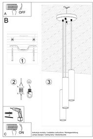 Krémszínű függőlámpa ø 19,5 cm Castro – Sollux