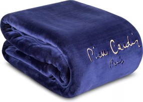 Pierre Cardin takaró 220 x 240 cm meleg puha ágytakaró vastag sötétkék